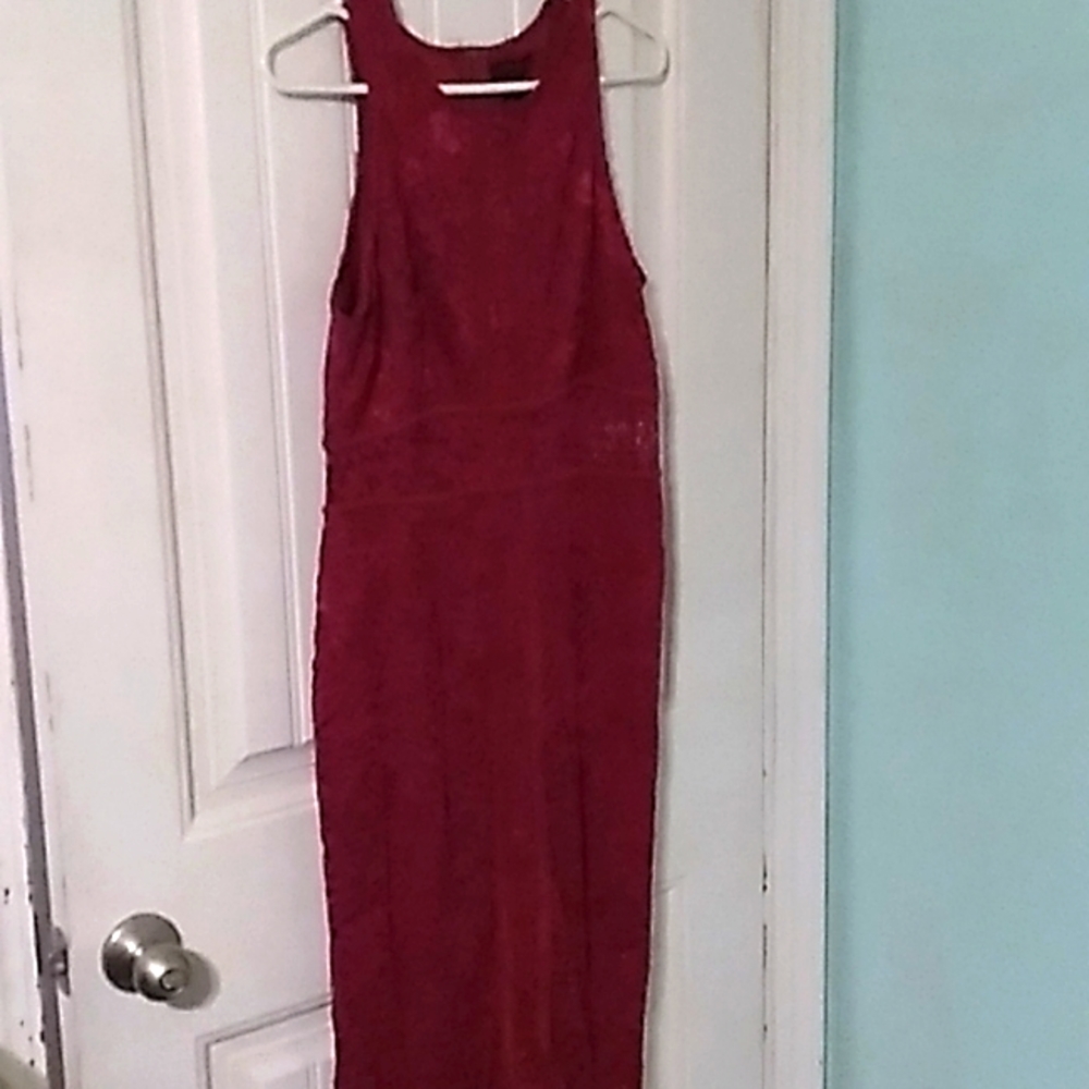 Material Girl Dark Pink Lace Dress Size XL
